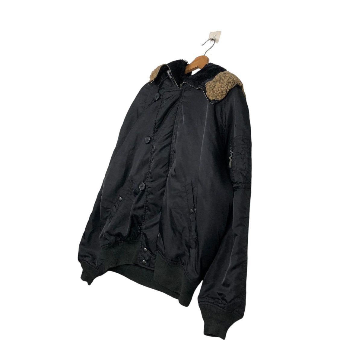 Avirex 🔥VINTAGE BOMBER JACKET AVIREX USA BIG LOGO MINK FUR HOODIE Size US L / EU 52-54 / 3 - 8 Thumbnail