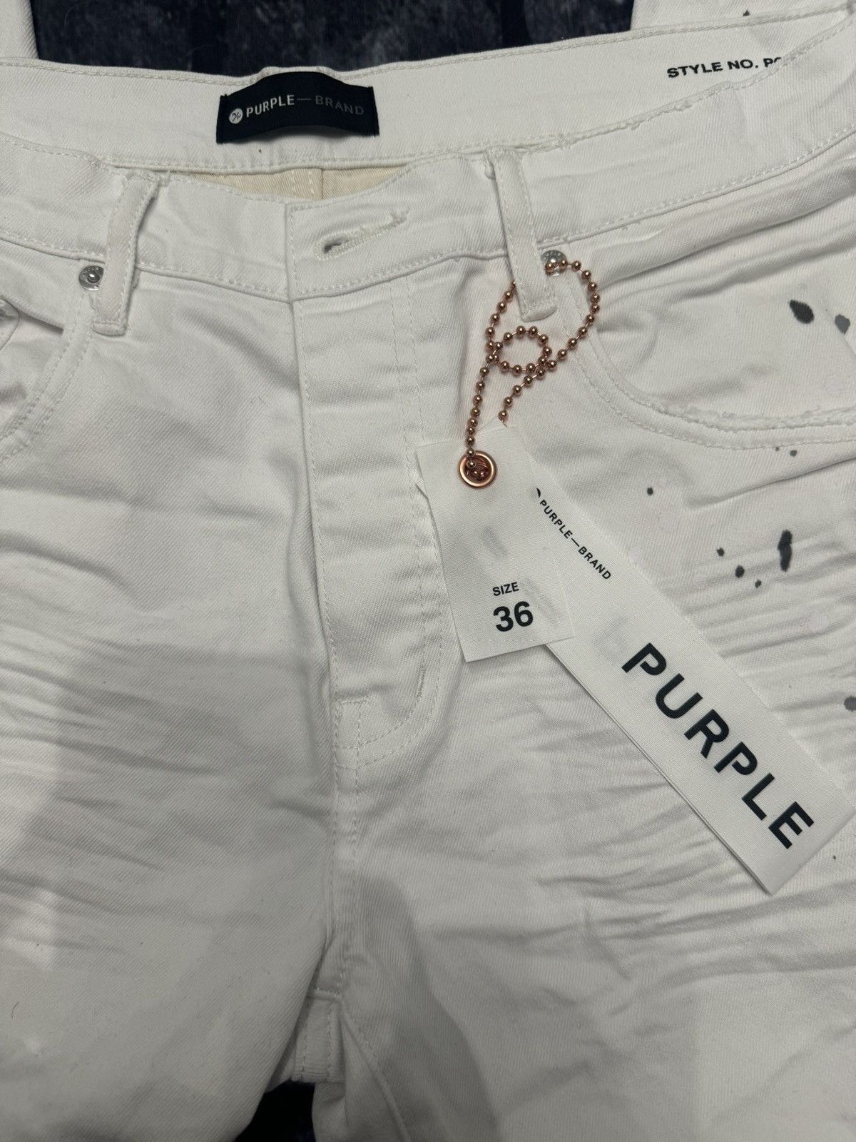Purple Brand Purple Brand Optic White Paint Blowout Jeans Size US 36 / EU 52 - 7 Thumbnail
