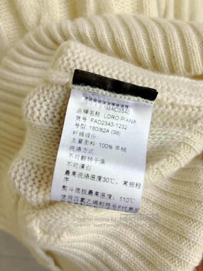 Loro Piana Loro Piana White Cashmere Sweater, Classic Twisted Design Size XS / US 0-2 / IT 36-38 - 6 Thumbnail