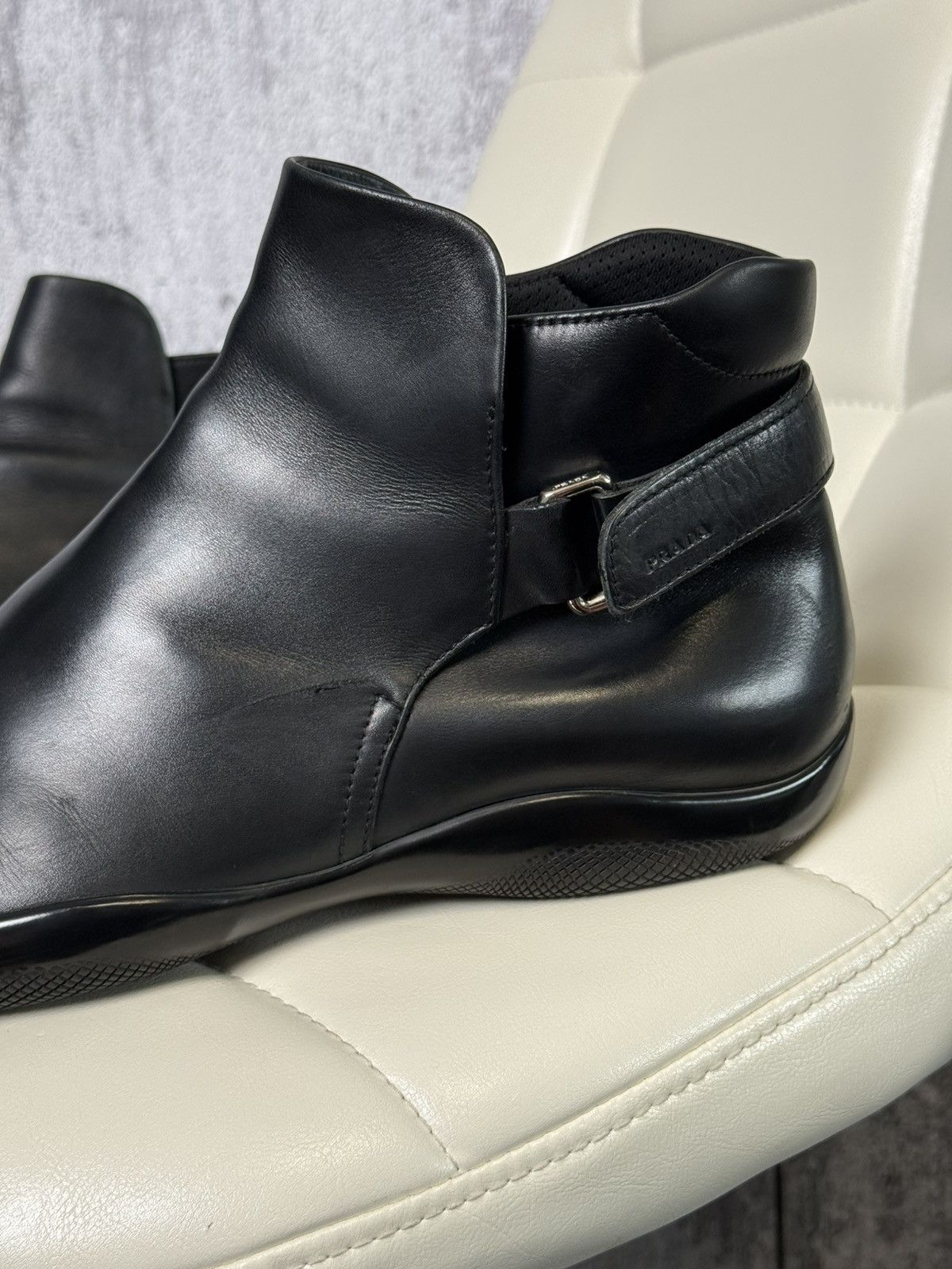 Prada Prada Sport Leather Ankle Boots Strap Men’s Chelsea Shoes Size US 11 / EU 44 - 4 Thumbnail
