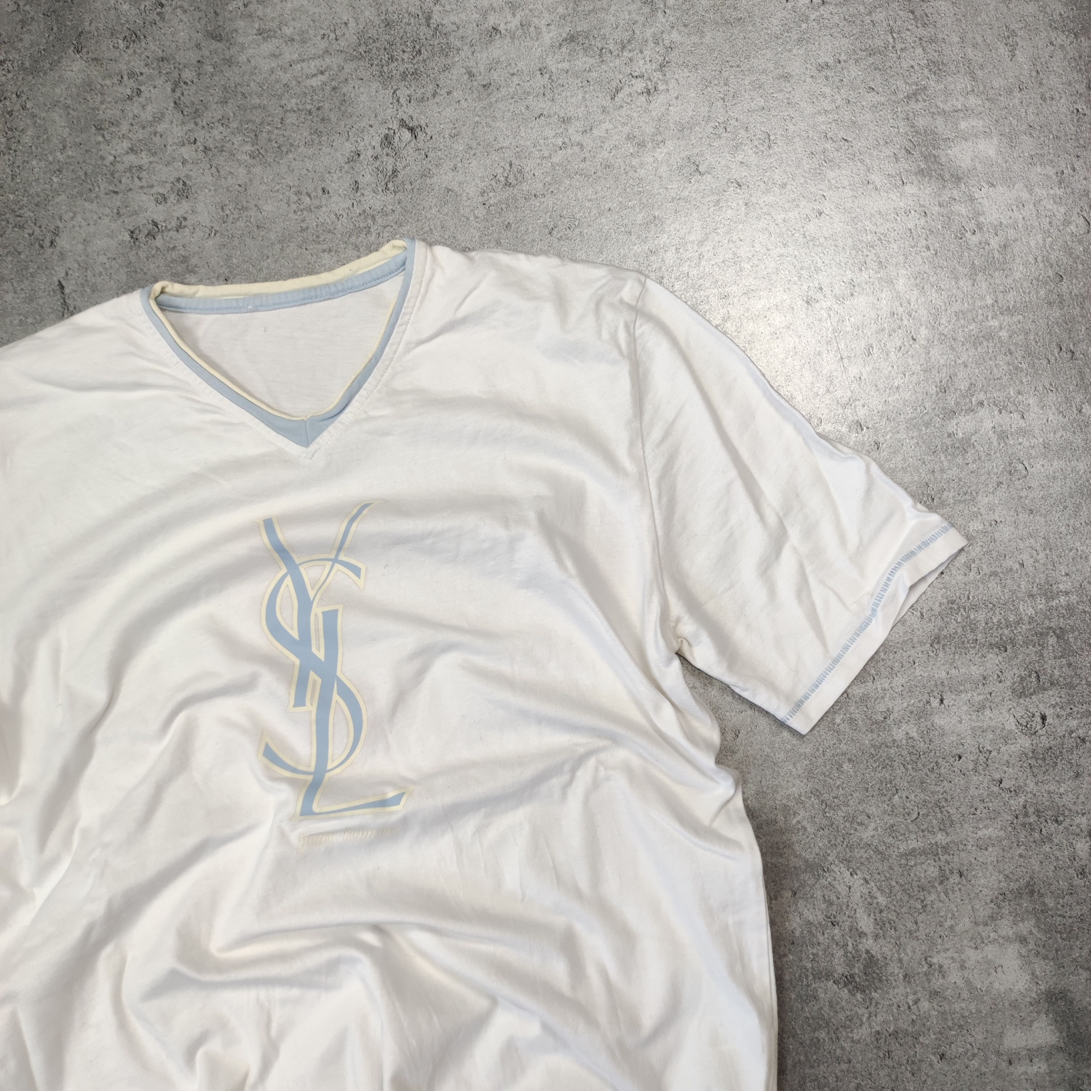 Yves Saint Laurent YSL Yves Saint Laurent Classic Big Y Logo White Tshirt Size US S / EU 44-46 / 1 - 3 Thumbnail