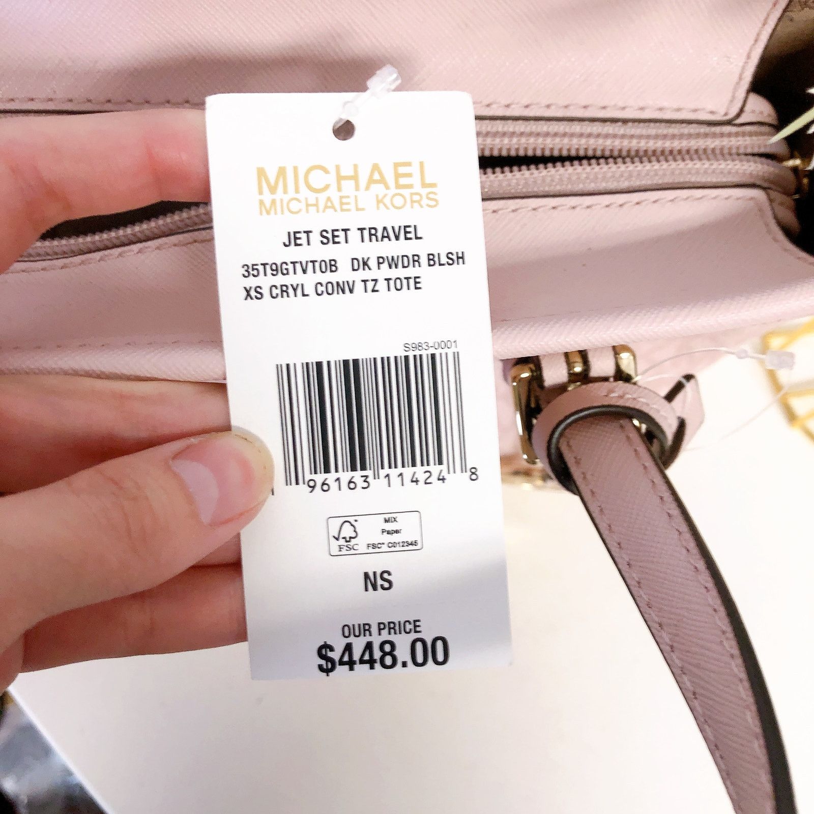 Michael Kors MICHAEL KORS 35T9GTVT0B Jet Set Travel XS Top-Zip Tote BLUSH Size ONE SIZE - 7 Thumbnail