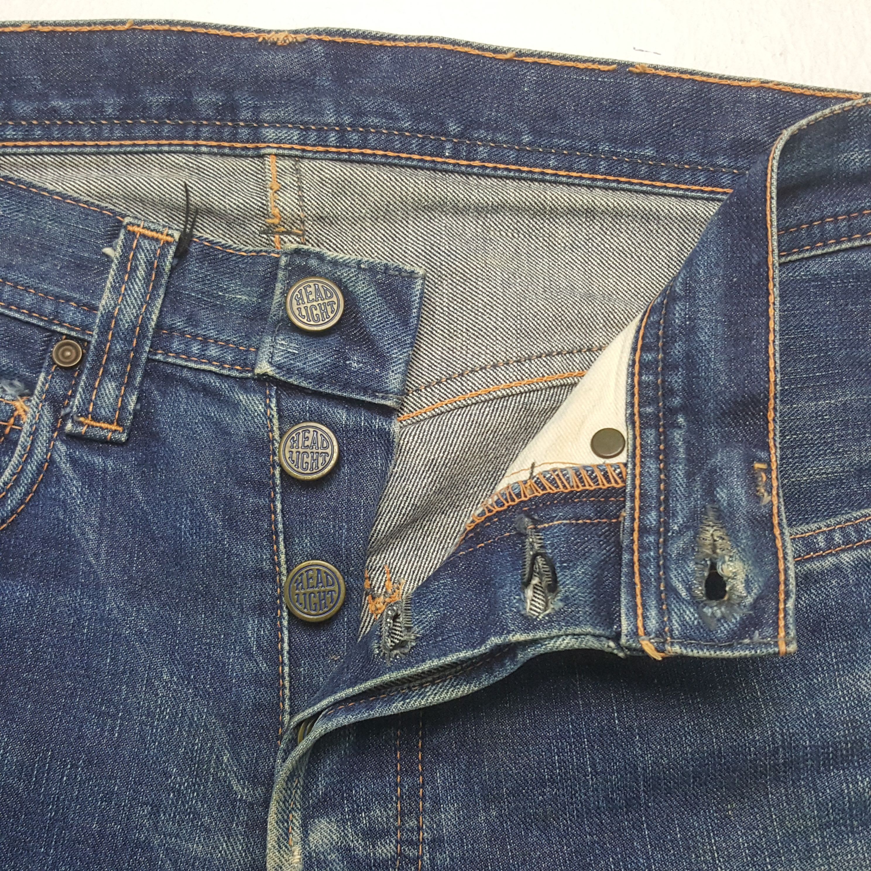 Japanese Brand Vintage Head Light Selvedge Denim Jeans Size US 30 / EU 46 - 13 Thumbnail
