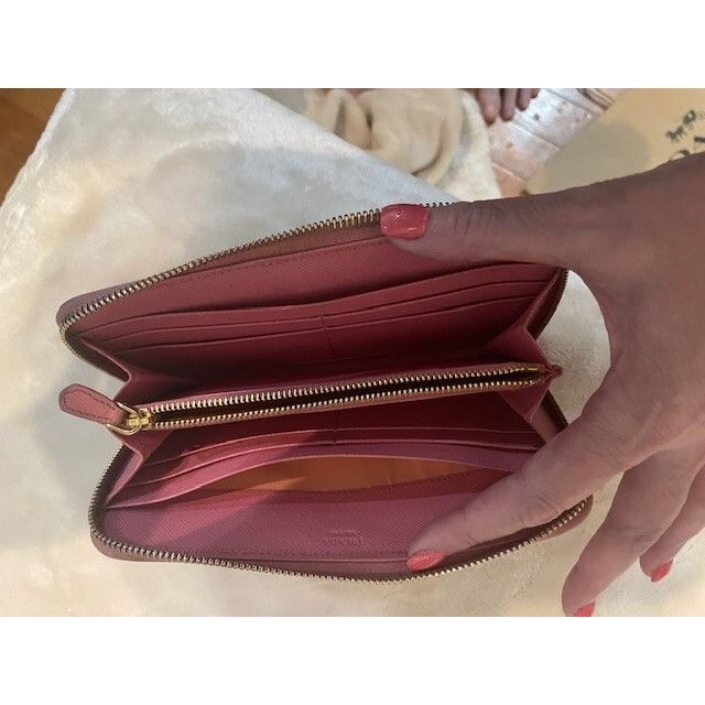 Prada Authentic Prada Long Wallet Round Zipper Pink Saffiano - Pre Size ONE SIZE - 6 Thumbnail