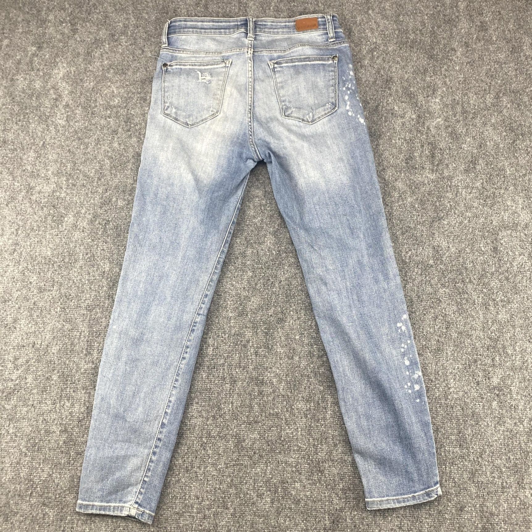 Vintage Judy Blue Jeans Womens 29 Skinny Distressed Light Wash Stretch Denim Slim Mid Rise Pockets Zip Size 29" - 2 Thumbnail