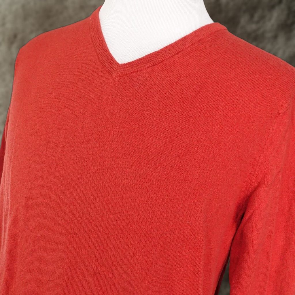 J.Crew J.CREW Sweater Mens M Red V-Neck Cotton Cashmere Knit Pullover Long Sleeve Size US M / EU 48-50 / 2 - 1 Thumbnail