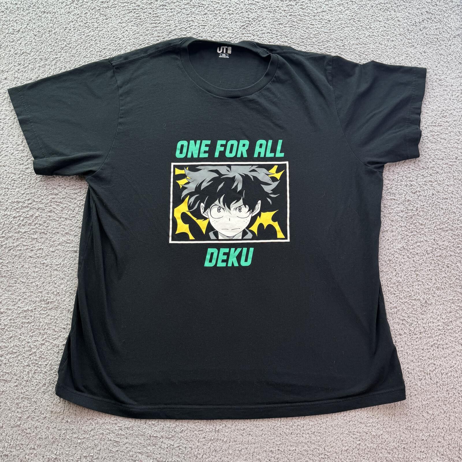 Uniqlo My Hero Academia Deku Uniqlo UT Anime T Shirt Black XXL Size US XXL / EU 58 / 5 - 1 Thumbnail