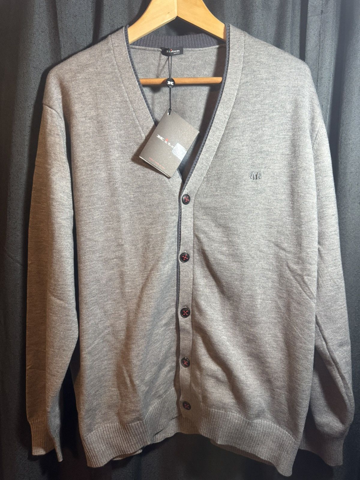 Kiton Kiton Napoli Men’s Cardigan Sweater Grey Size L New With Tag Size US L / EU 52-54 / 3 - 2 Thumbnail