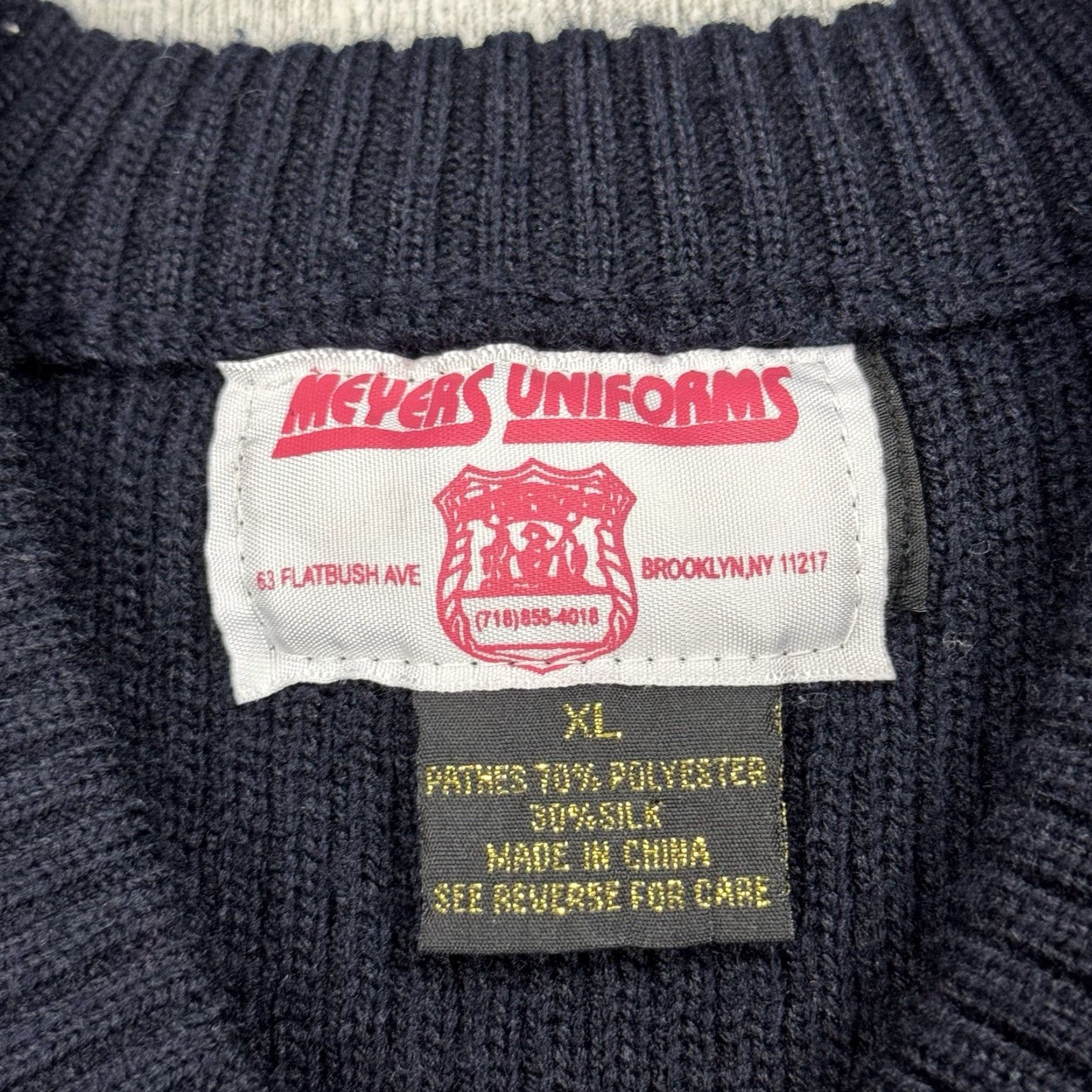 Commando MEYERS UNIFORMS NYC COMMANDO SWEATER NAVY BLUE HEAVYWEIGHT KNIT POLY SILK XL Size US XL / EU 56 / 4 - 3 Thumbnail