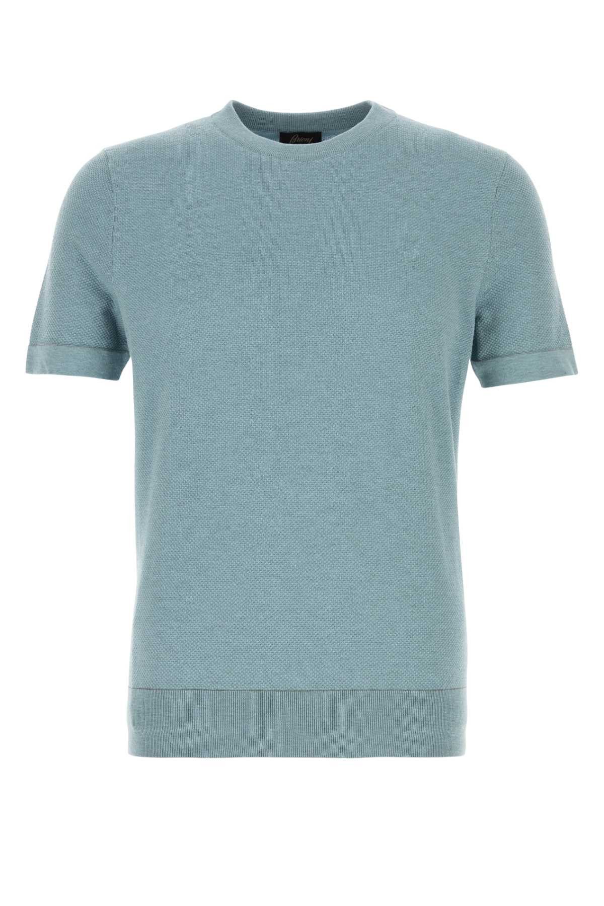 Brioni Cerulean Blue Cotton T-Shirt Size US M / EU 48-50 / 2 - 1 Thumbnail