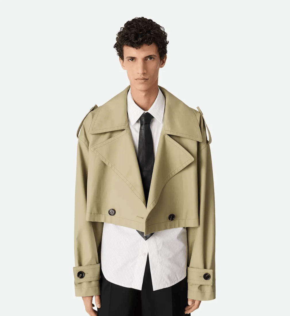 Bottega Veneta Fine Compact Cotton Twill Cropped Trench Coat Size US S / EU 44-46 / 1 - 6 Thumbnail