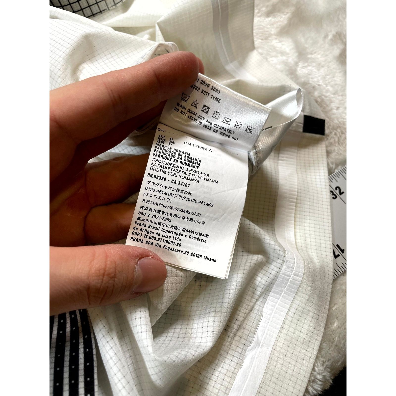 Prada Prada Sportswear Checkered White & Black Tee Size US S / EU 44-46 / 1 - 4 Thumbnail