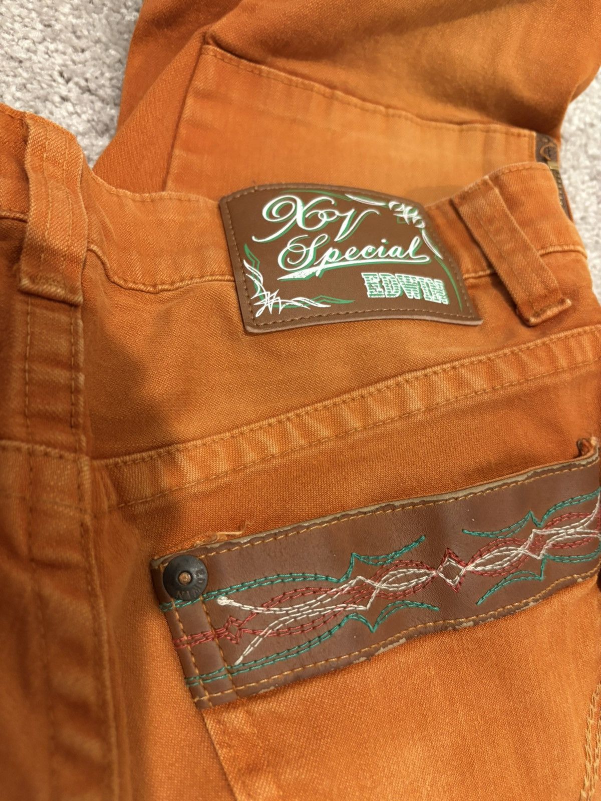 Edwin Edwin XV Special Made in Japan RARE Orange Vintage 30” Size US 30 / EU 46 - 6 Thumbnail