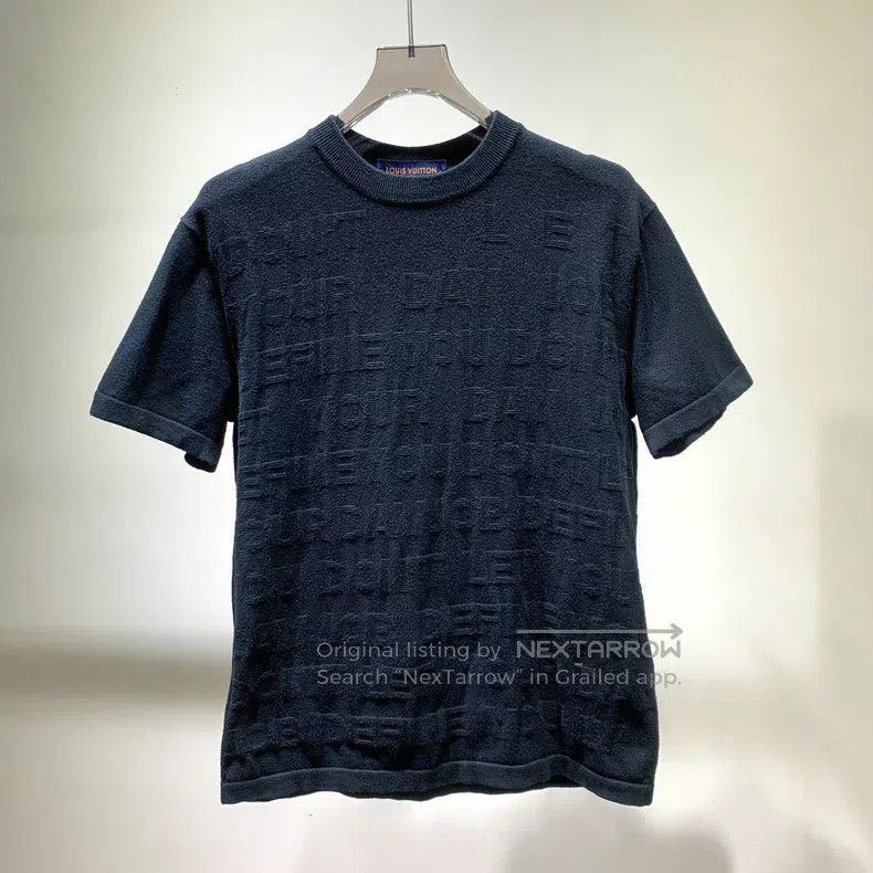 Louis Vuitton Black Alphabet Bullet Screen Knit Short Slee