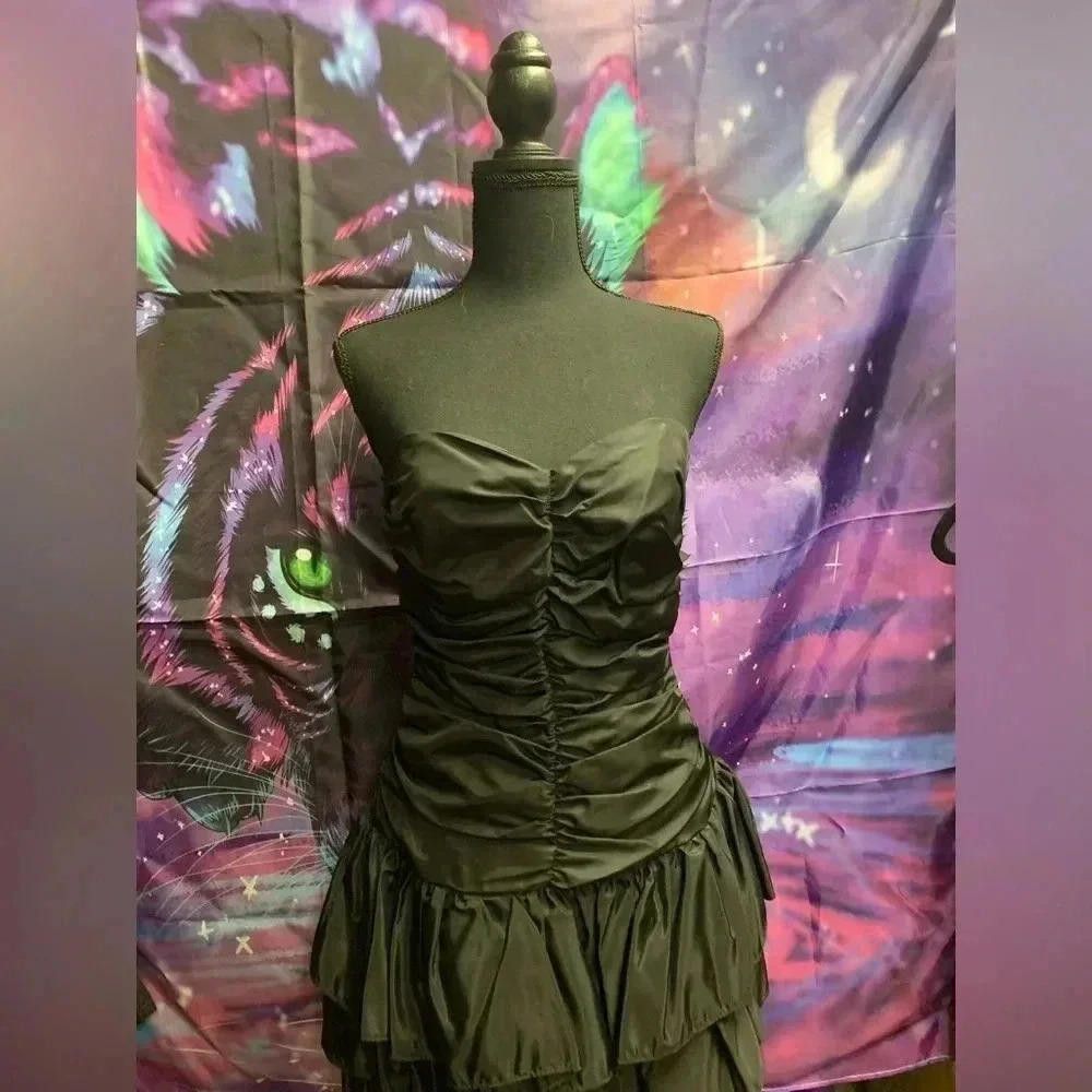 Designer VAMP Black Ruffled Dress with Bolero Jacket - Size 5 Size M / US 6-8 / IT 42-44 - 2 Thumbnail