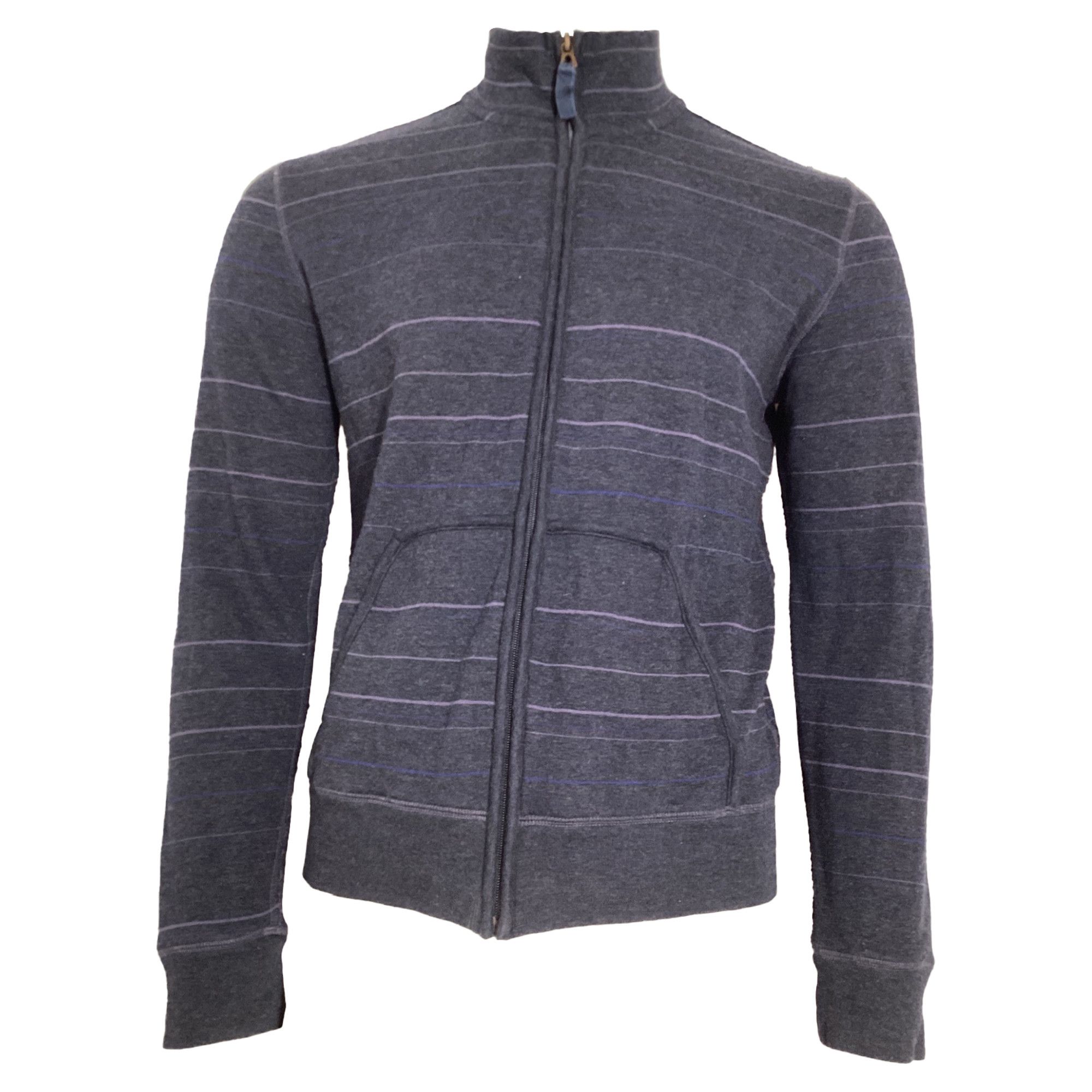Hugo Boss Boss by Hugo Boss Striped Zipped Sweater in Navy Blue Cotto Size US L / EU 52-54 / 3 - 1 Thumbnail