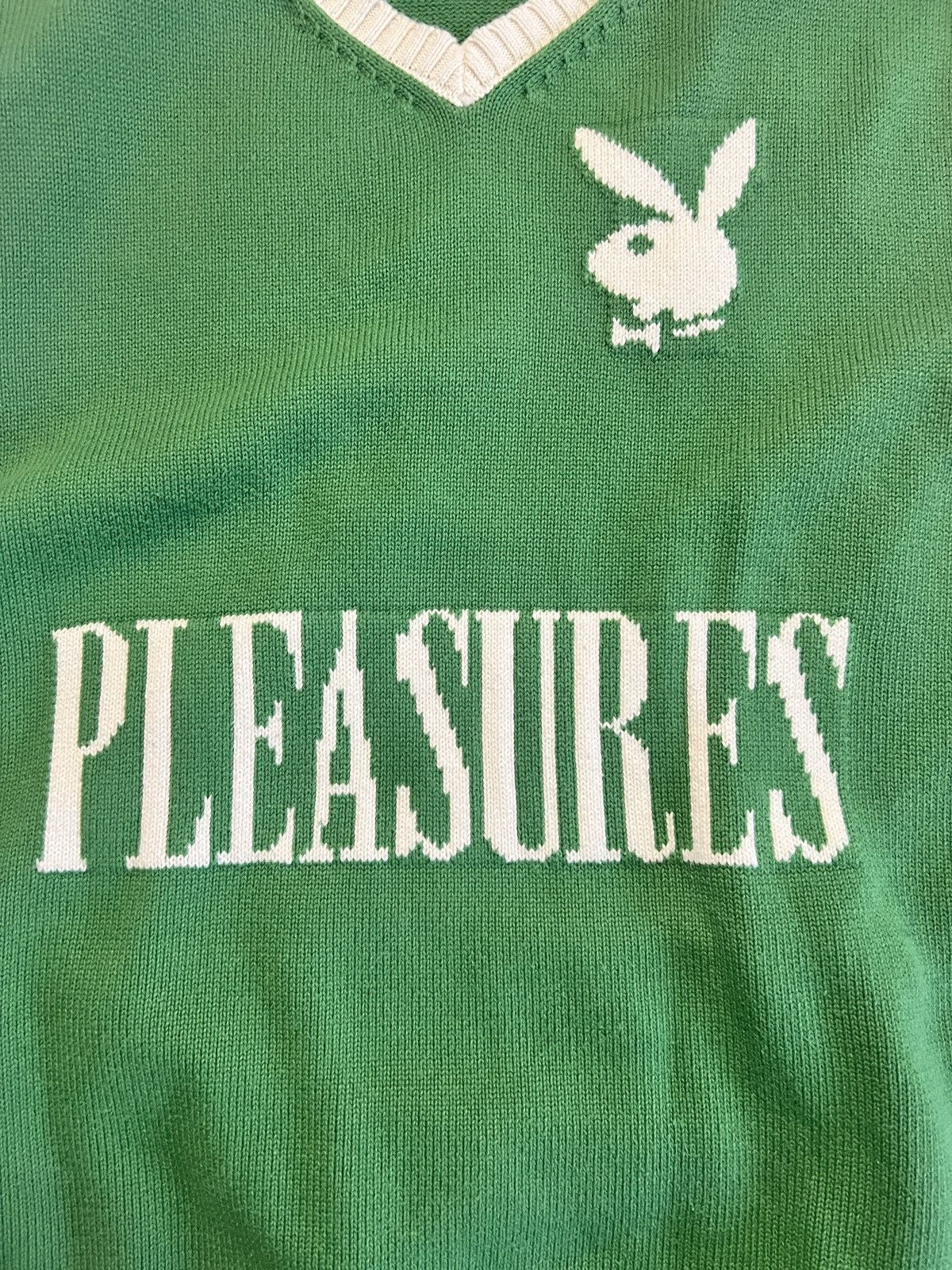 Playboy × Pleasures Pleasures x Playboy Sweater Vest Knit Green Size US L / EU 52-54 / 3 - 2 Thumbnail