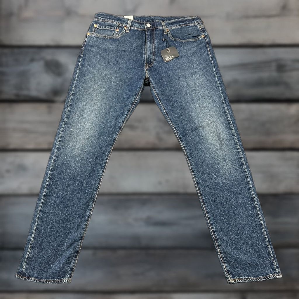 Levi's Levis Jeans Mens 36x32 Blue Tapered Leg Slim Fit Dark Wash Stretch Premium Size US 36 / EU 52 - 1 Thumbnail