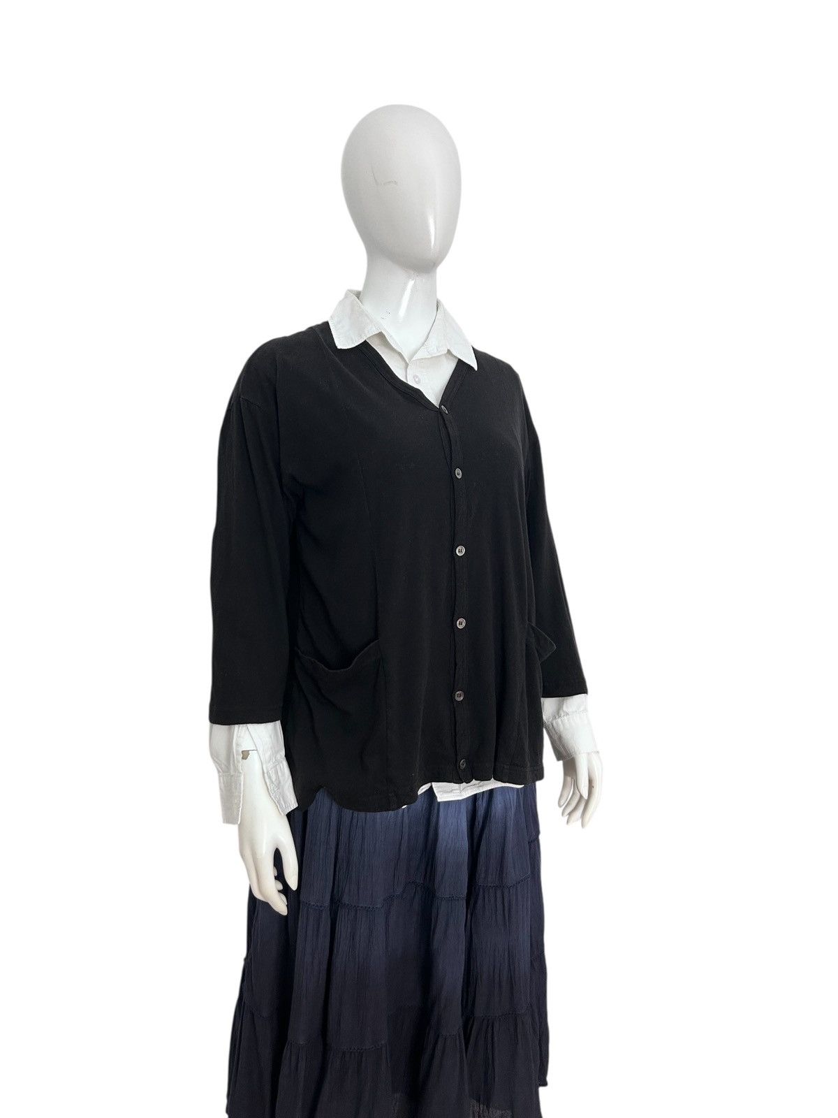 Zucca Vintage Zucca by Issey Miyake Black Button-Up Cardigan Size M / US 6-8 / IT 42-44 - 2 Thumbnail