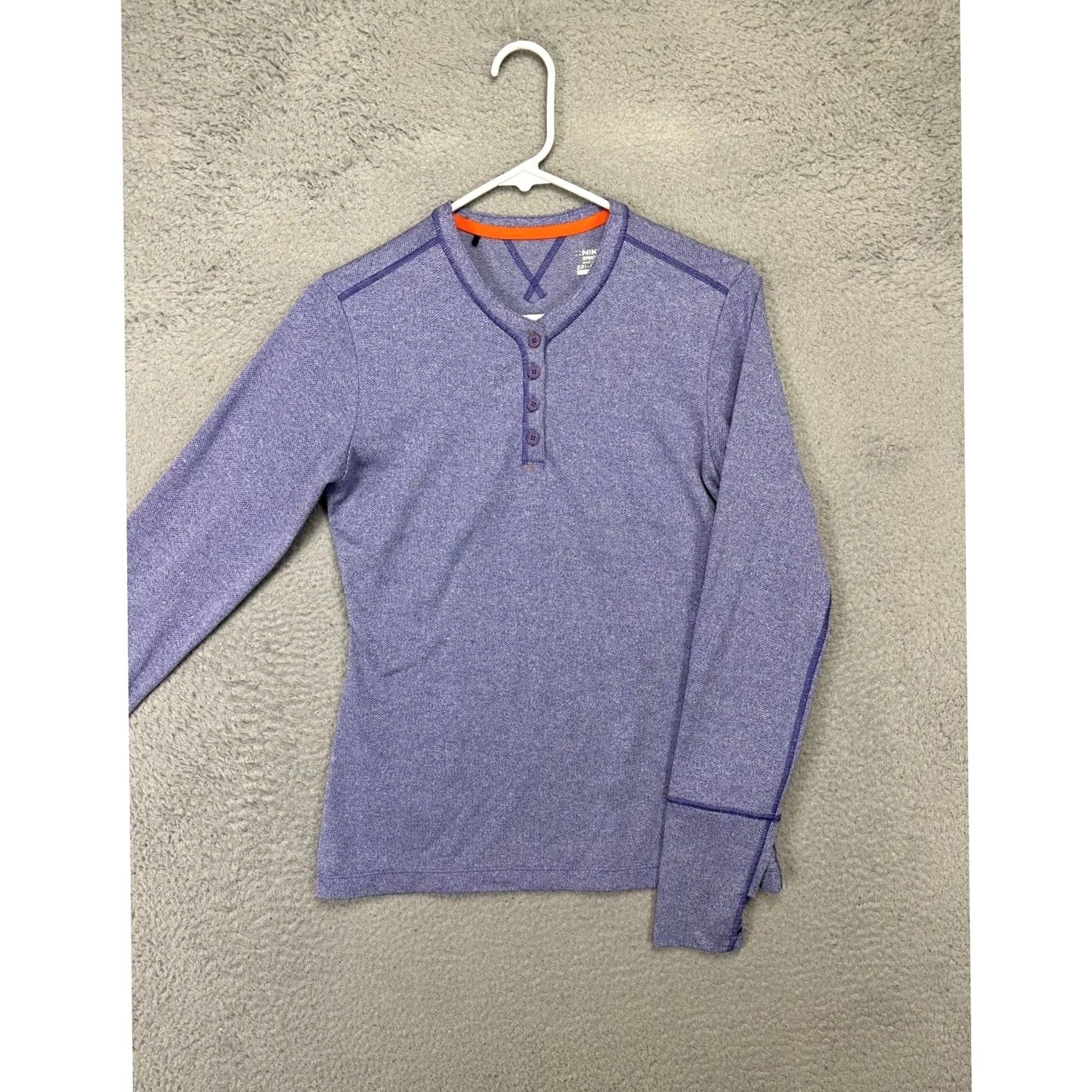 Nike Nike Golf Women Small Purple Dri-Fit Broken Stripe Henley Athletic T-Shirt Size S / US 4 / IT 40 - 3 Thumbnail