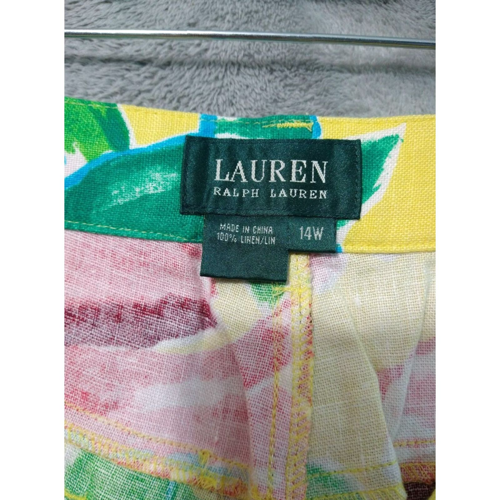 Ralph Lauren Ralph Lauren Pants Womens 14W Linen Floral Tropical Beachy Crop Beachtown Style Cropped High Rise 14W Multi Color Womens Size 36" / US 14 / IT 50 - 7 Thumbnail