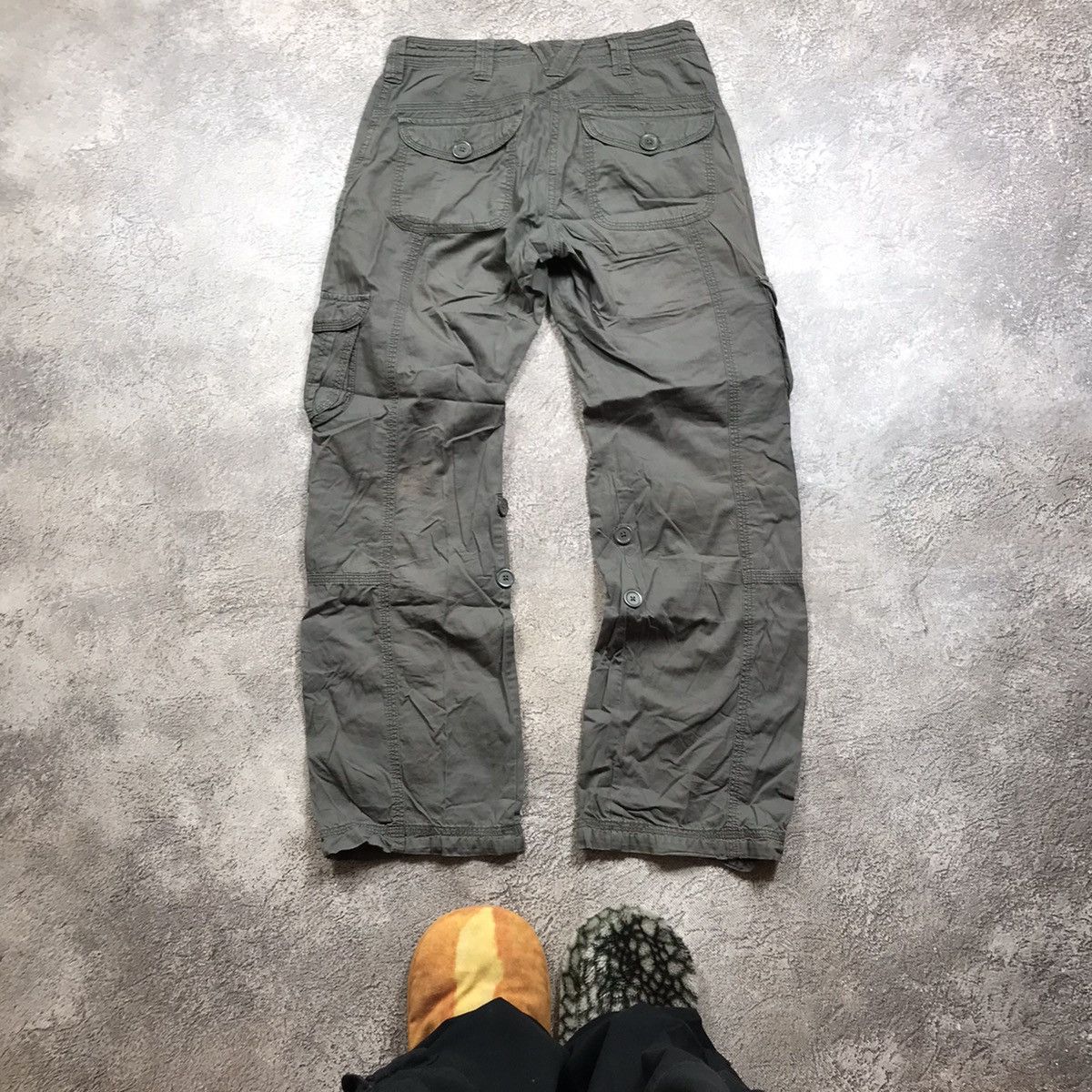 Vintage Vintage Y2K Baggy Cargo Pants Distressed Tactical Streetwear Size 28" / US 6 / IT 42 - 6 Thumbnail