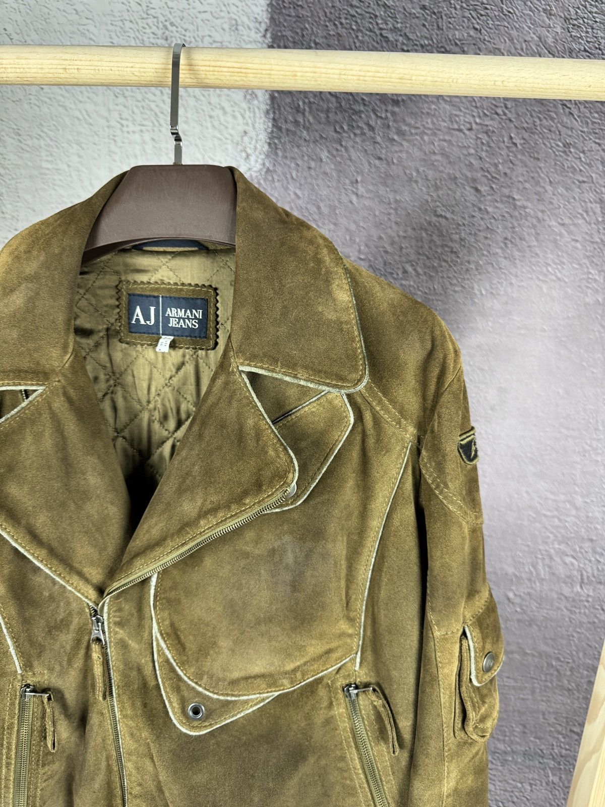 Armani Armani Jeans moto biker frontal pocket leather suede jacket Size US L / EU 52-54 / 3 - 20 Thumbnail