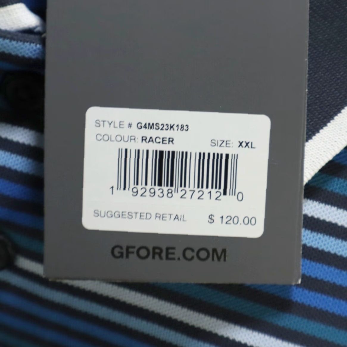 G/FORE G/Fore Cinque Terre Rib Stretch Polyester Striped Polo Shirt Racer Men's 2XL Size US XXL / EU 58 / 5 - 6 Thumbnail