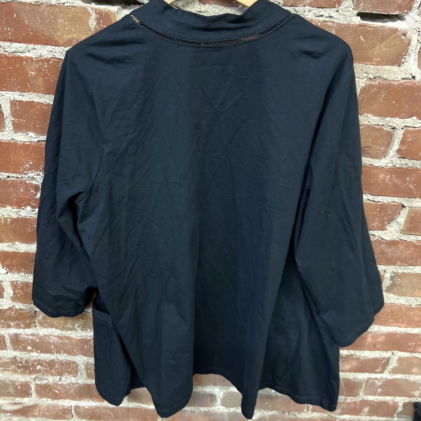 Denim & Co. Denim & Co D & Co Plus Size Womens Black Cardigan Size XXL / US 16-18 / IT 52-54 - 3 Thumbnail