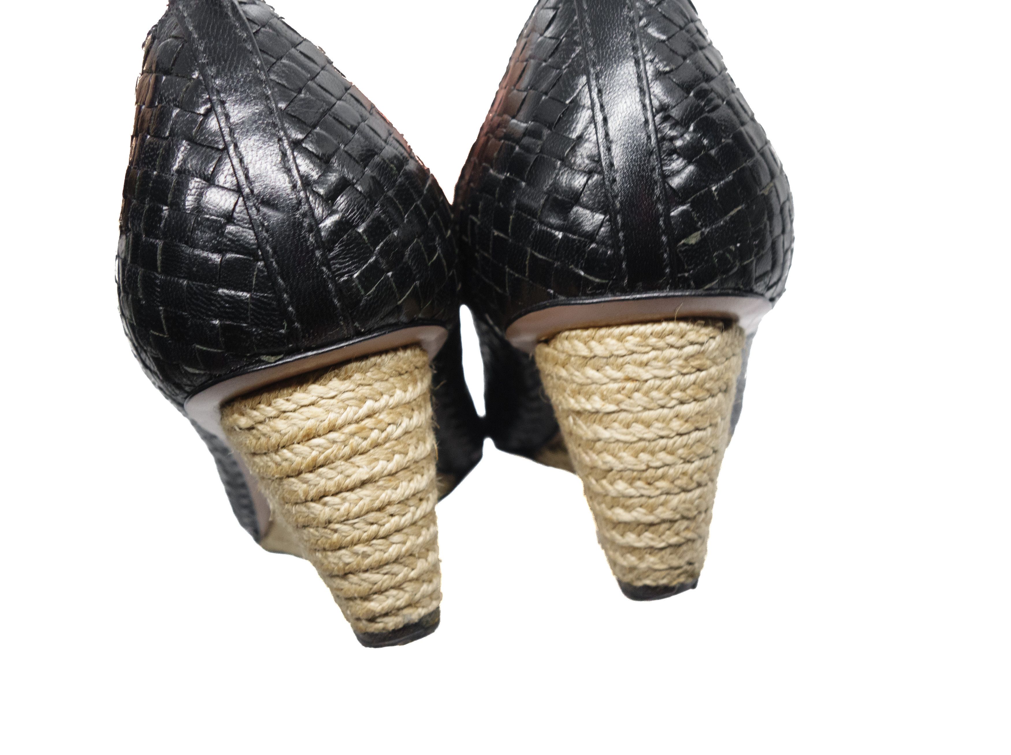 Prada Woven Leather Bow Espadrille Wedge Pumps Vintage Y2K Size US 10.5 / IT 40.5 - 6 Thumbnail