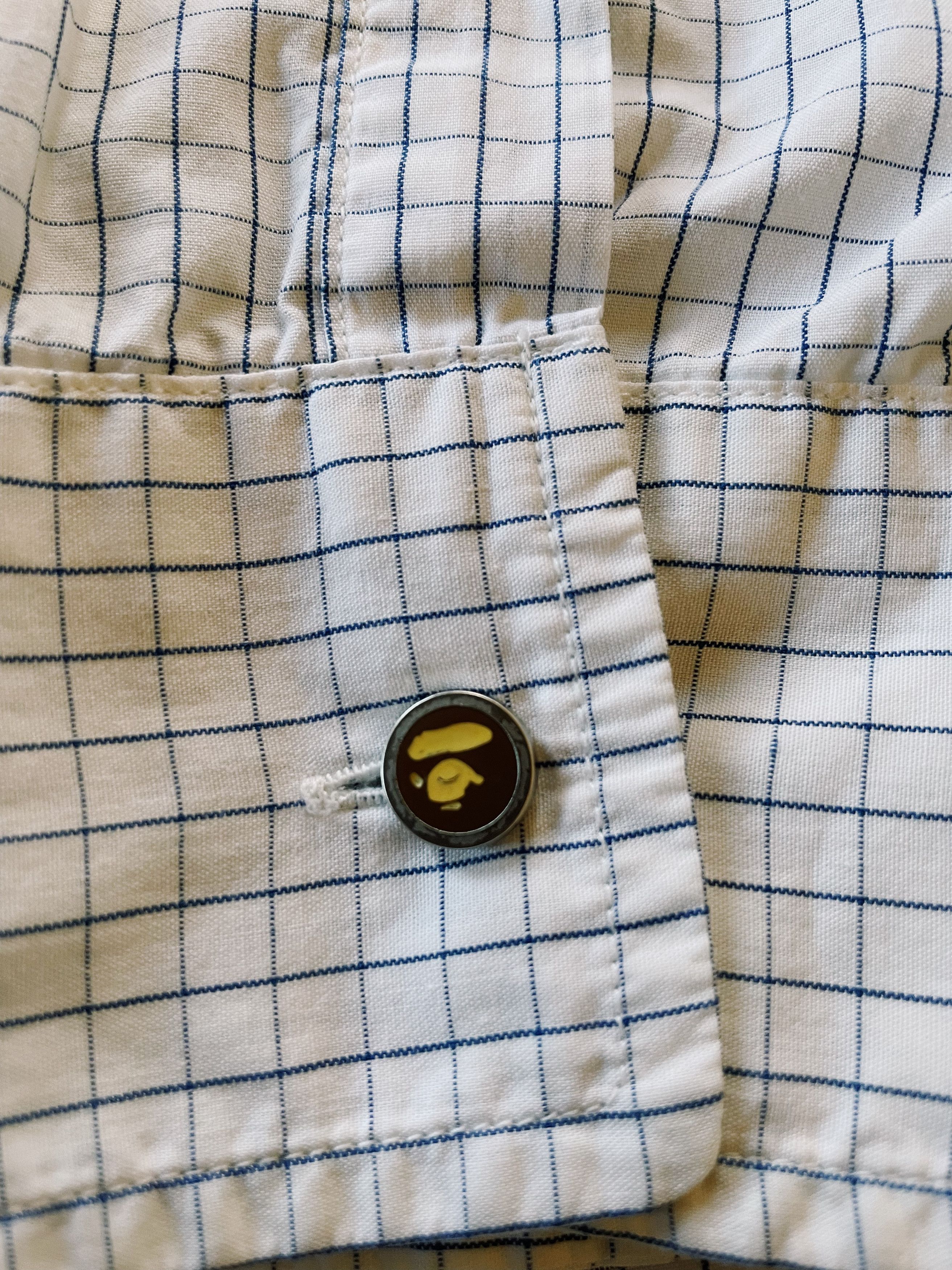 Bape Vintage Y2K Bape Head One Point Checkered Longsleeve Shirt Size US M / EU 48-50 / 2 - 4 Thumbnail
