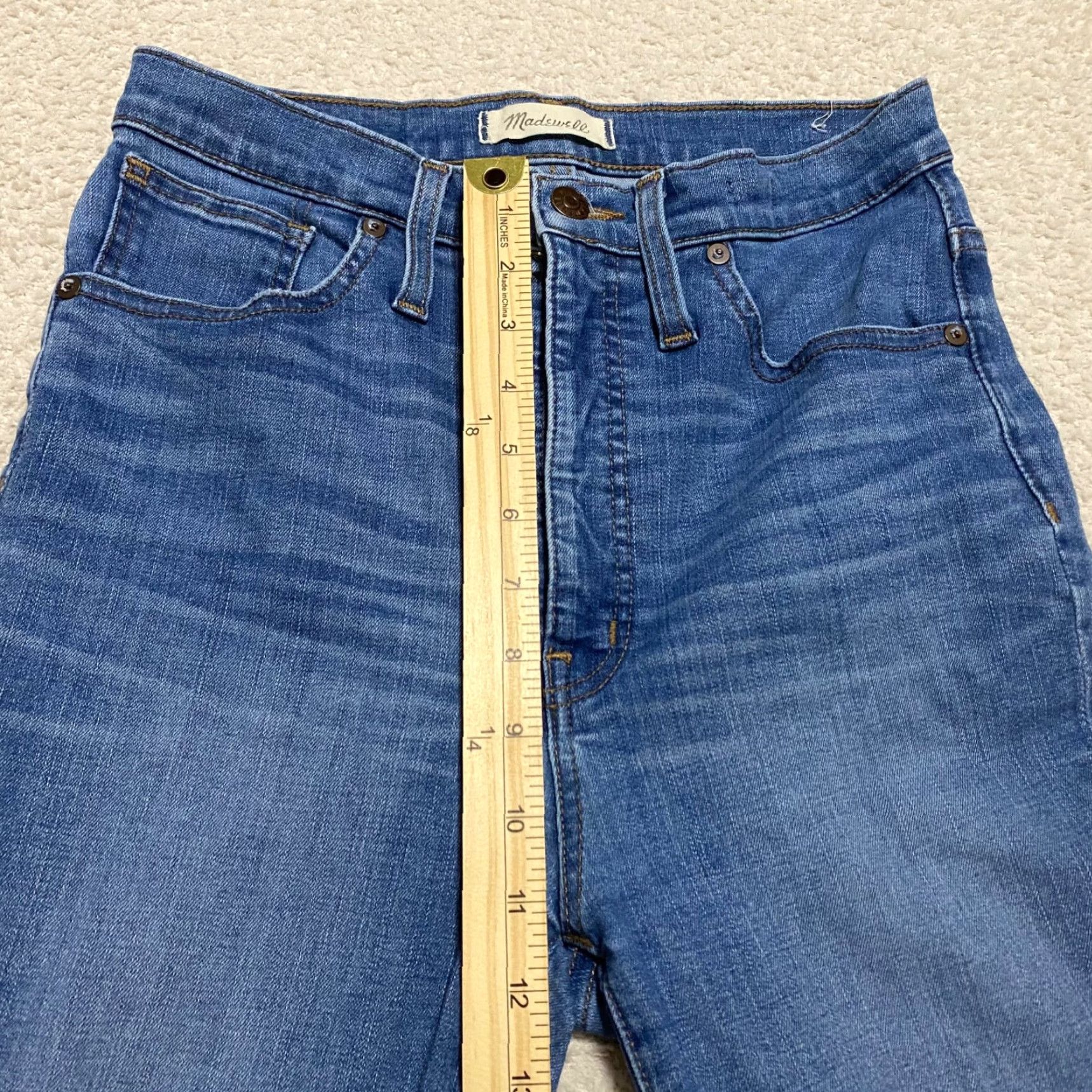 Madewell Madewell Jeans Womens Blue Denim High Rise Skinny 27 Medium Wash Regular 5-Pocket Style Adult Womens Jeans Size 27" / US 4 / IT 40 - 4 Thumbnail