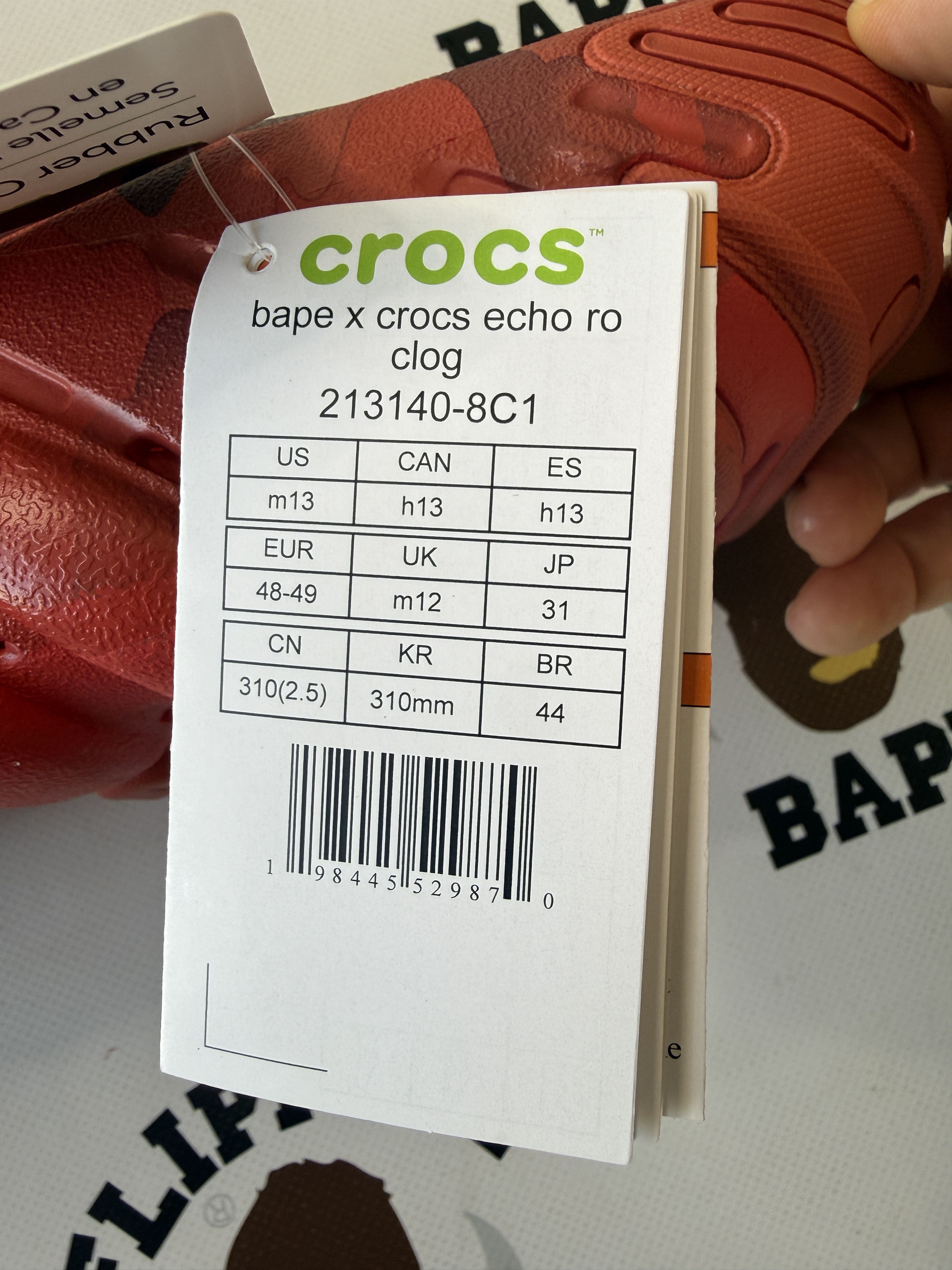Bape × Crocs BAPE X CROCS ECHO RED Size US 13 / EU 46 - 13 Thumbnail
