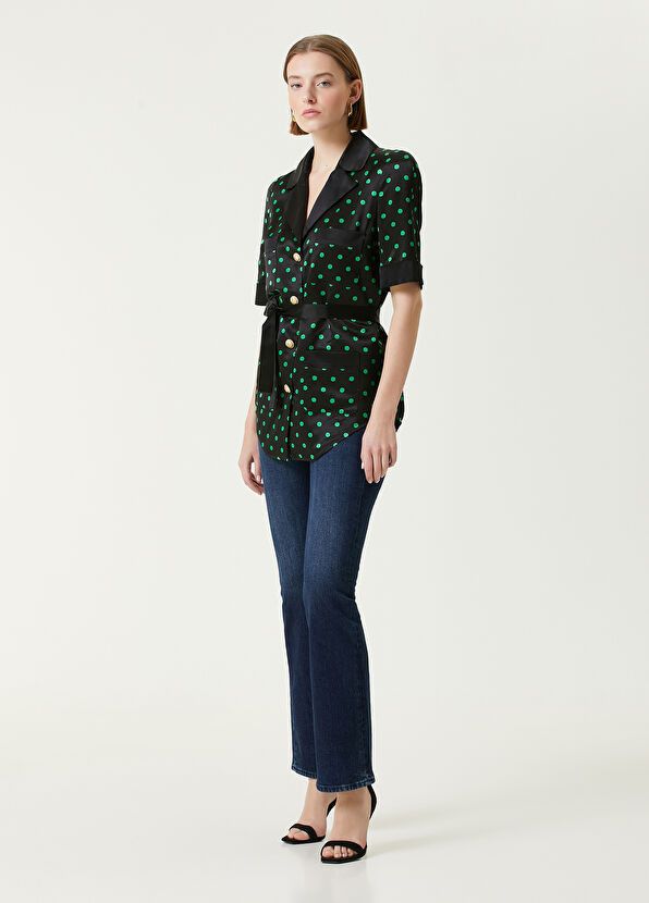 Balmain o1y0625 Patterned Shirt in Black/Green Size M / US 6-8 / IT 42-44 - 2 Thumbnail