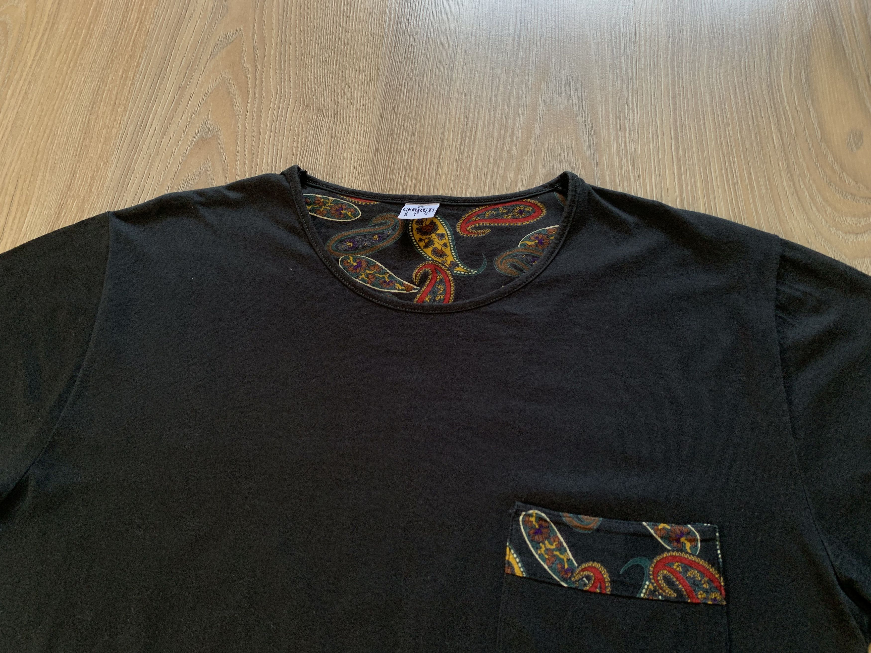 Cerruti 1881 Rare Cerruti Cotton Black Pocket T Shirt Size US L / EU 52-54 / 3 - 4 Thumbnail