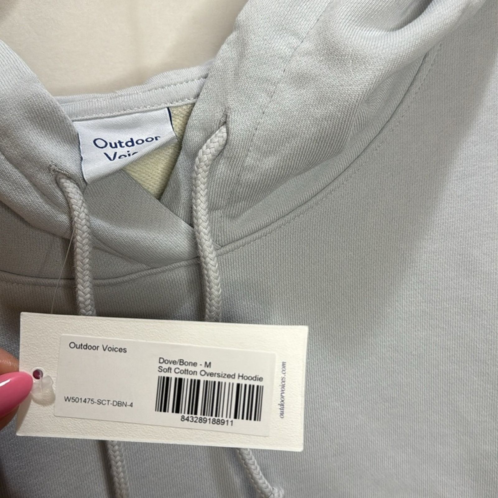 Outdoor Voices Outdoor Voices Cotton Terry Oversized Hoodie - Dove/Bone M Size M / US 6-8 / IT 42-44 - 5 Thumbnail