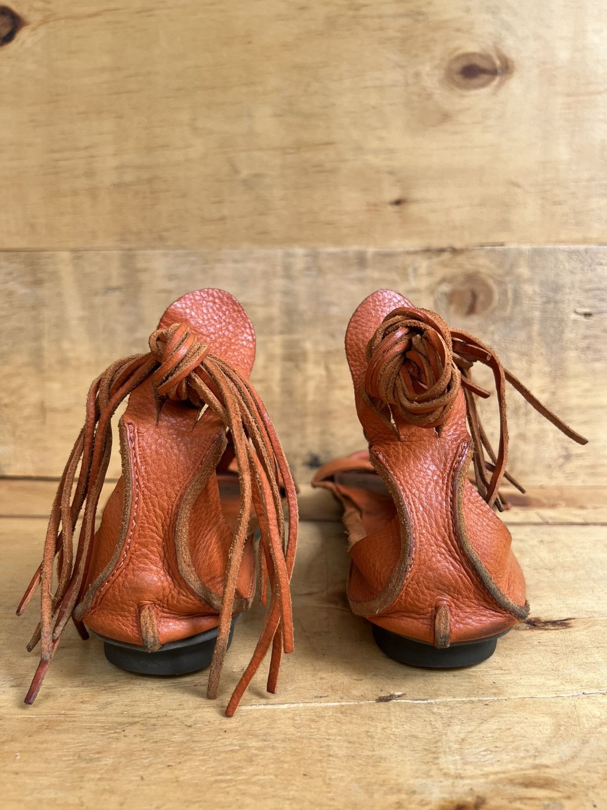 Trippen Trippen Womens Curls Orange Leather Sandals Size US 8 / IT 38 - 8 Thumbnail