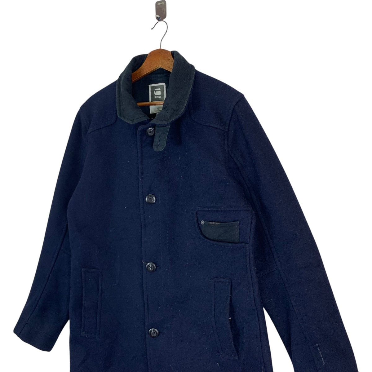 G-Star × Vintage VINTAGE G-STAR RAW JACKET WOOL NAVY Size US L / EU 52-54 / 3 - 3 Thumbnail