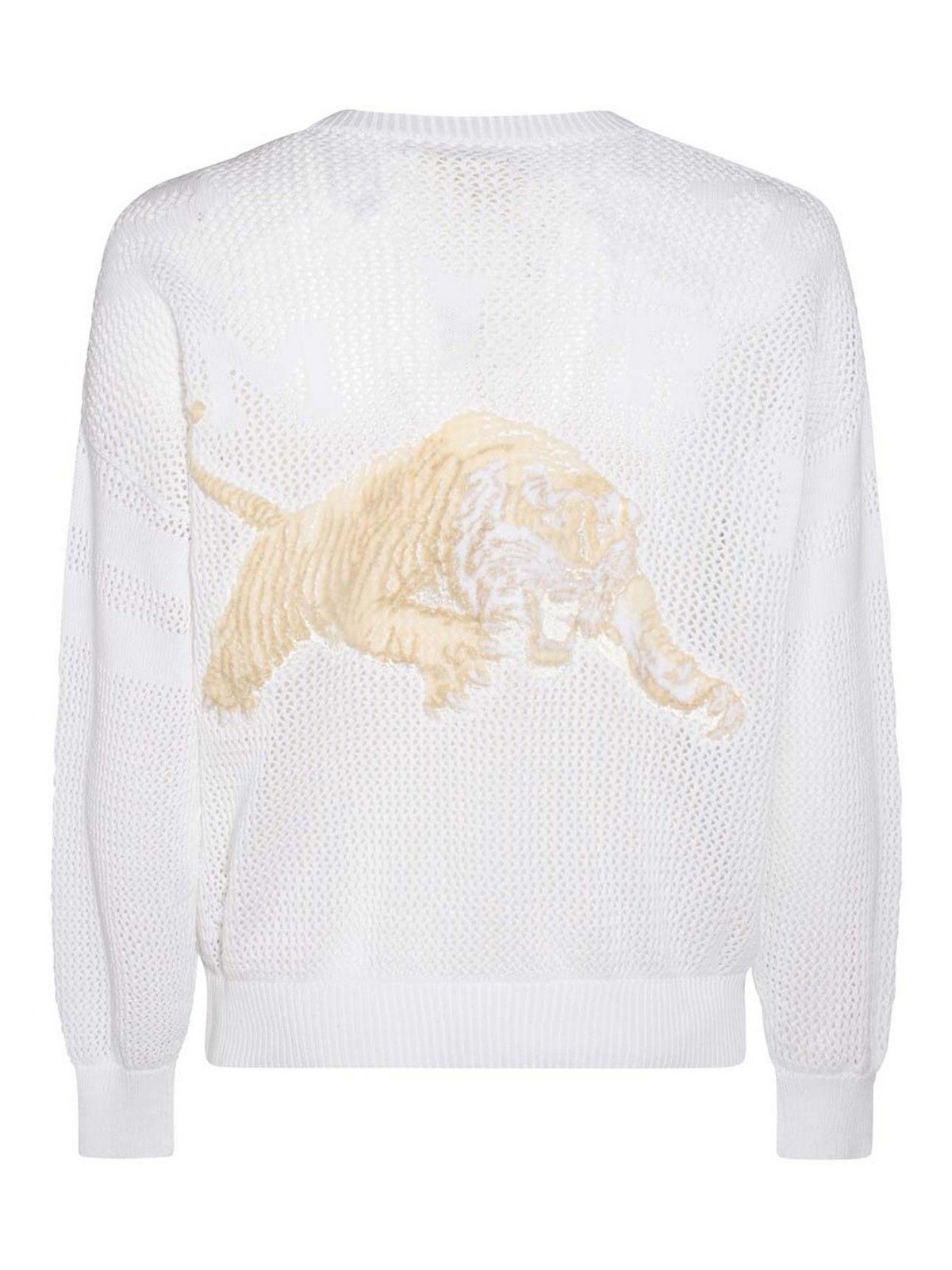 Amiri o1w1db10125 Tiger Mesh Sweatshirt in White Size US XL / EU 56 / 4 - 2 Thumbnail