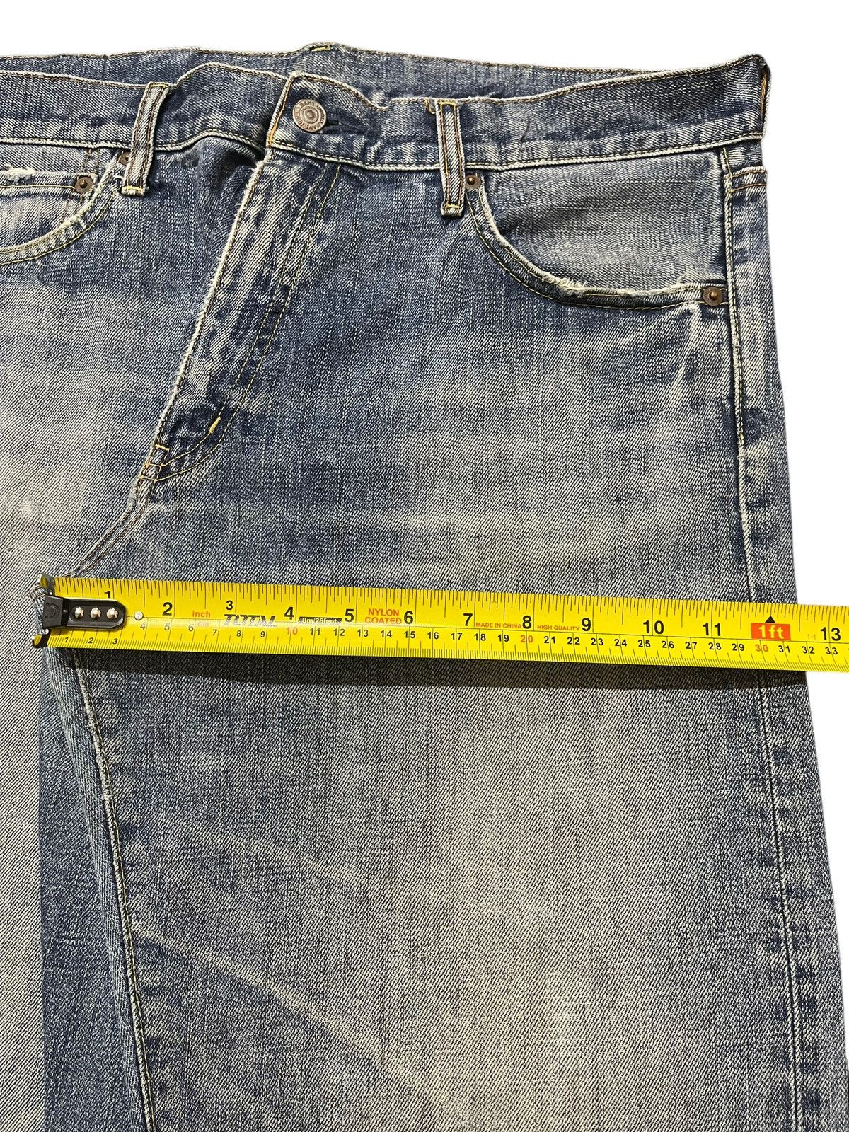 Uniqlo Vintage Japanese Uniqlo Blue Faded Wash Distress Baggy Jeans Size US 36 / EU 52 - 14 Thumbnail