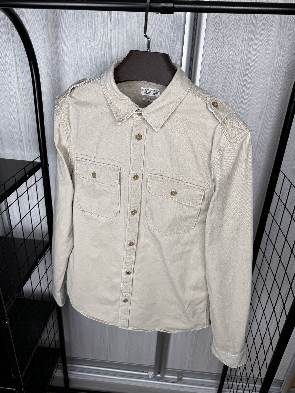 Allsaints Allsaints Spitalfields Cotton Beige Button Up Convoy Shirt L Size US L / EU 52-54 / 3 - 5 Thumbnail