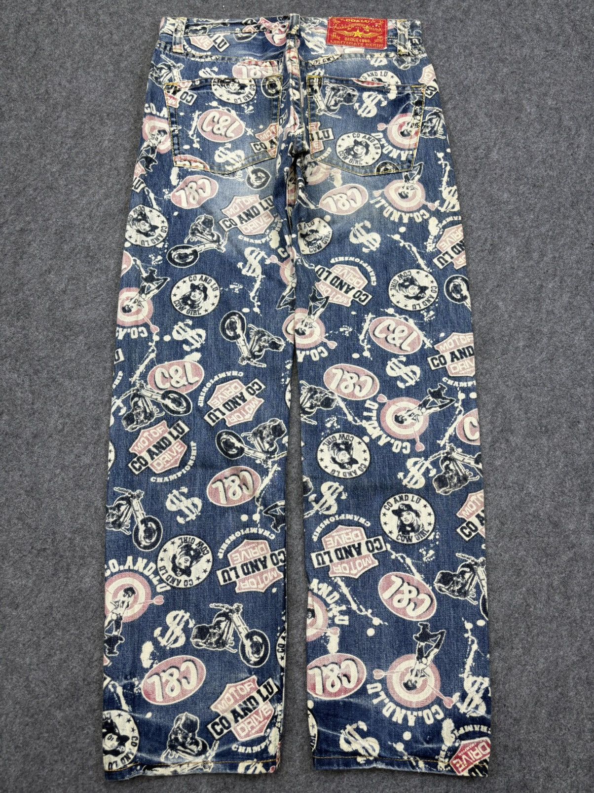 Designer Co&Lu Japan Dope Sick Full Print Denim F750 Size US 31 - 16 Thumbnail