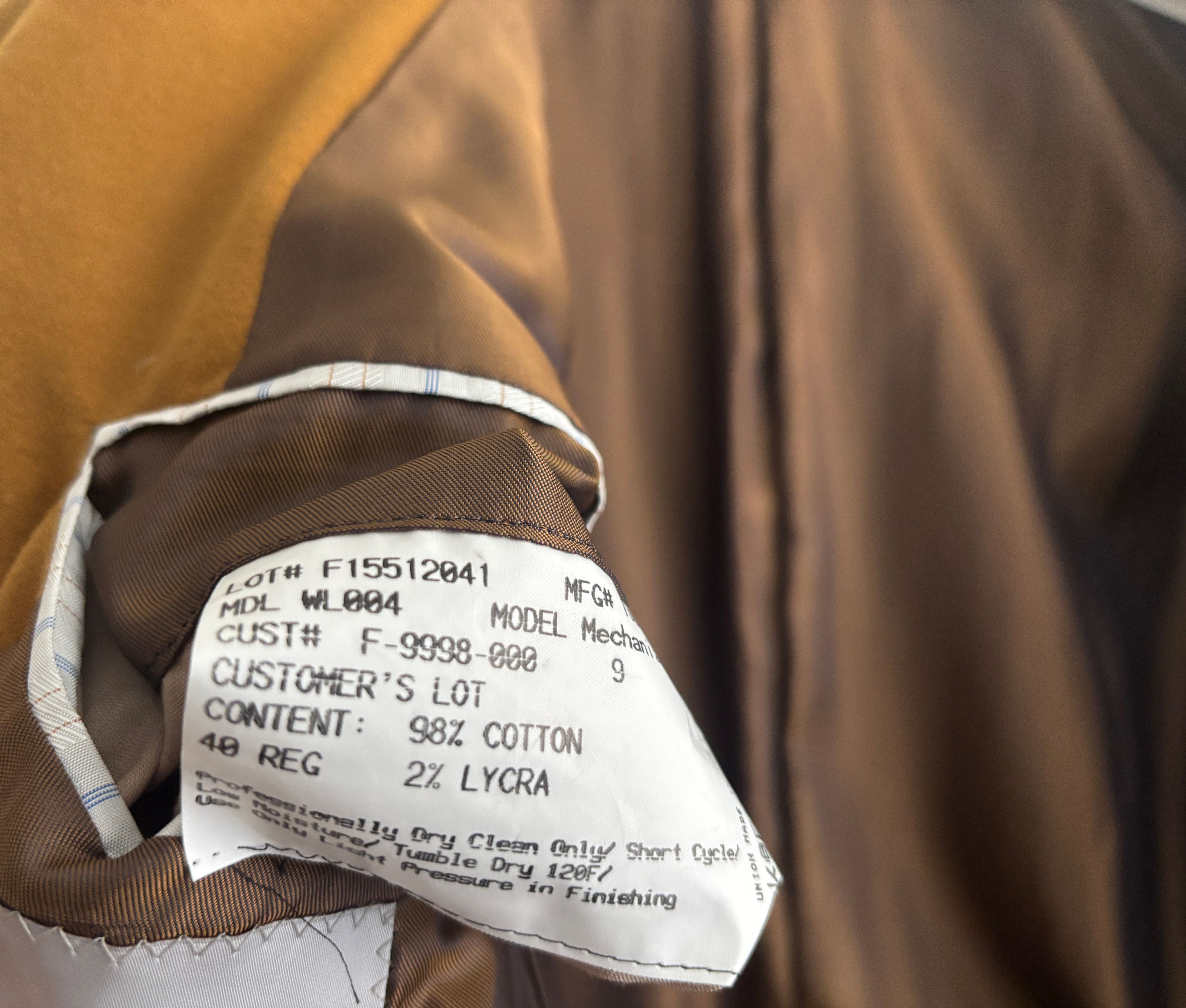 Hickey Freeman $1100 Tan/ Brown Cotton Velvet Sport Coat - 40 Size 40R - 9 Thumbnail