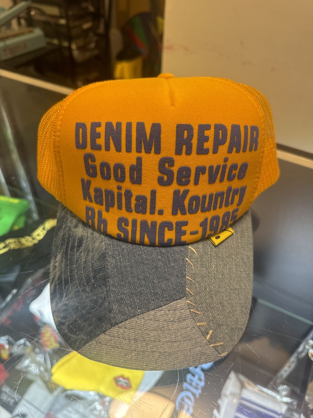 image of Kapital Denim Repair Trucker Yellow, Men's