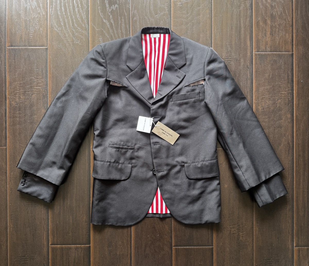 Comme des Garcons Homme Plus Comme Des Garçon Homme Plus Black Asymmetric Coat SZ S Size 38R - 1 Thumbnail