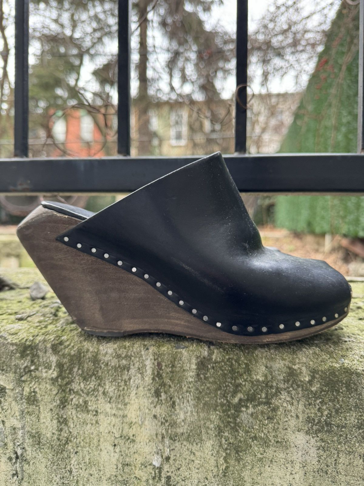 Rick Owens studded wedge clogs Size US 8 / IT 38 - 2 Thumbnail