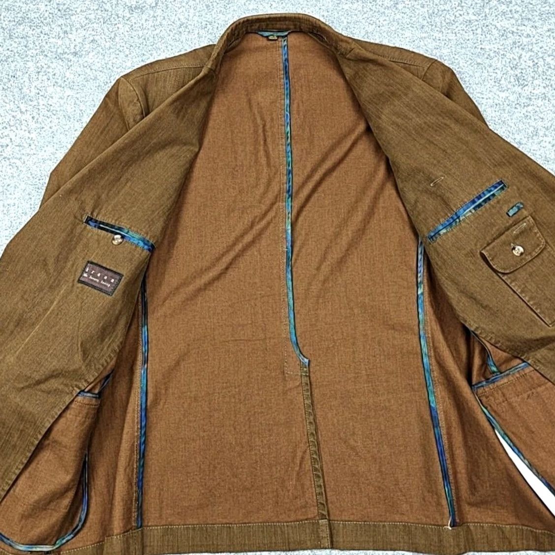 Vintage Kroon Blazer Mens 44 Brown Cotton Stretch Sport Coat Jacket Casual Unlined - Pre-owned Excellent Condition Size 44R - 3 Thumbnail