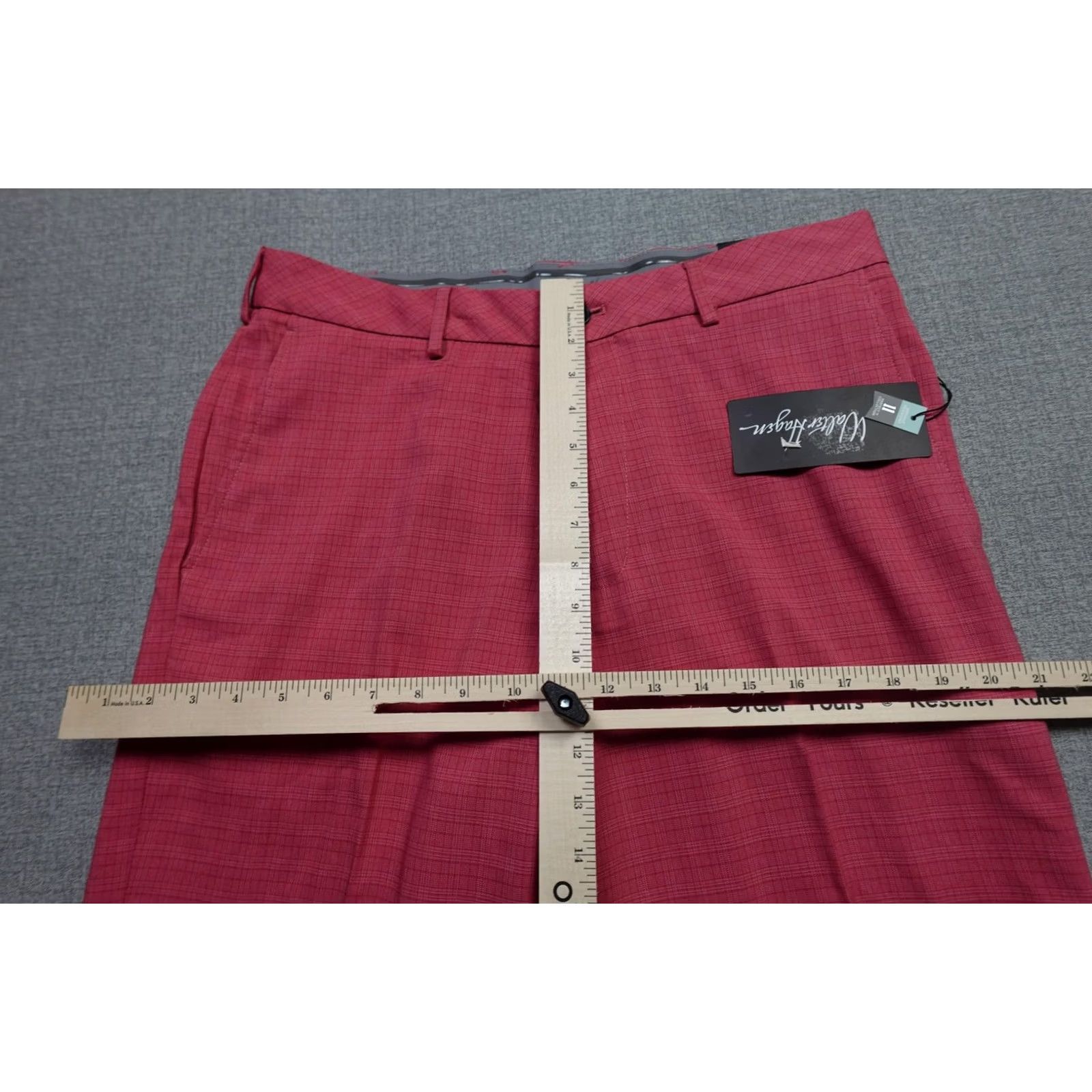 Vintage Walter Hagen Perfect 11 Shorts Mens 35 Pink Plaid Chino Golf 10 Inseam Stretch Size US 35 - 6 Thumbnail
