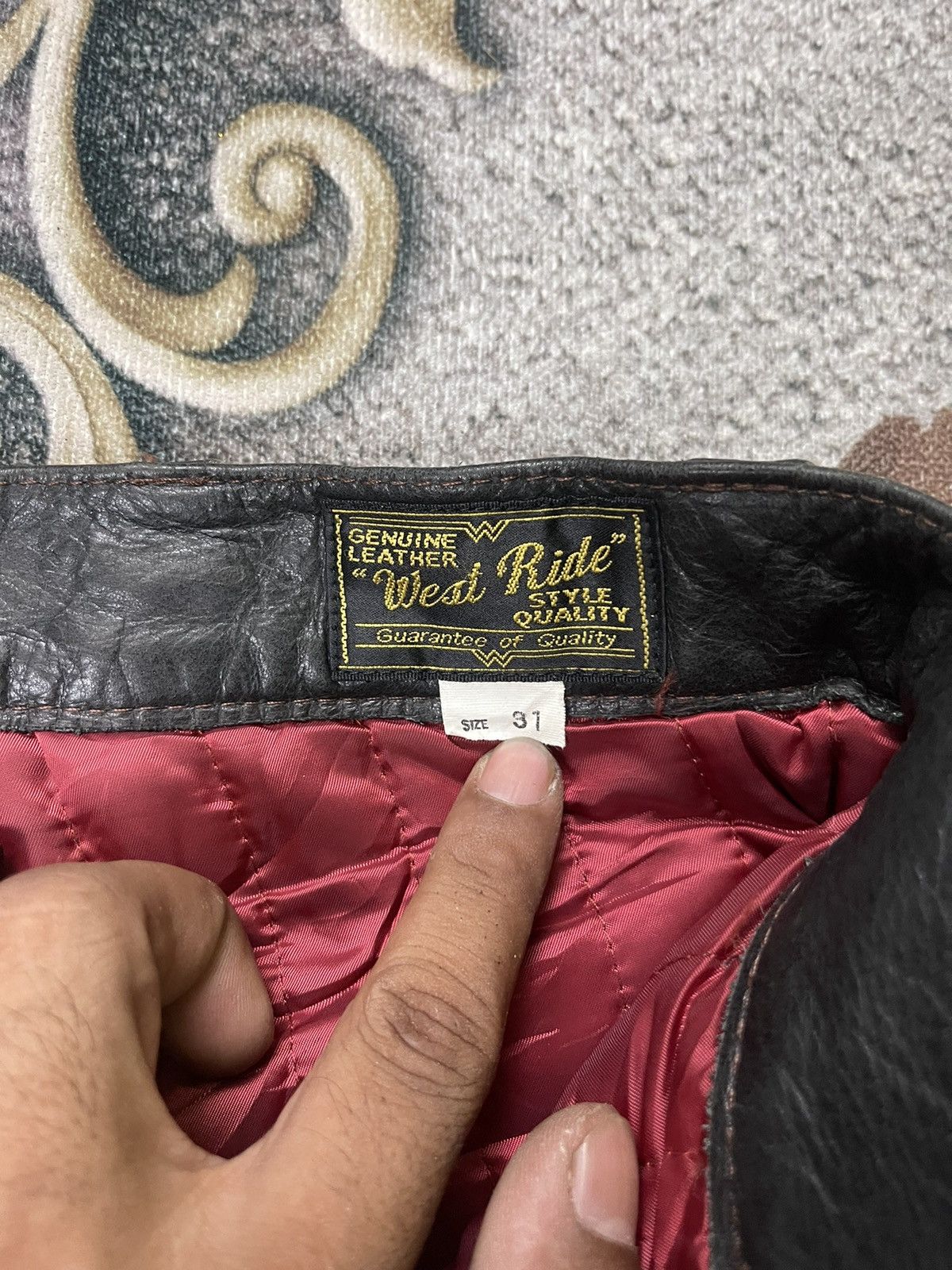 DuPont × WEST RIDE West Ride Dupont Buffalo Leather Racing Motorcycle Size US 31 - 8 Thumbnail