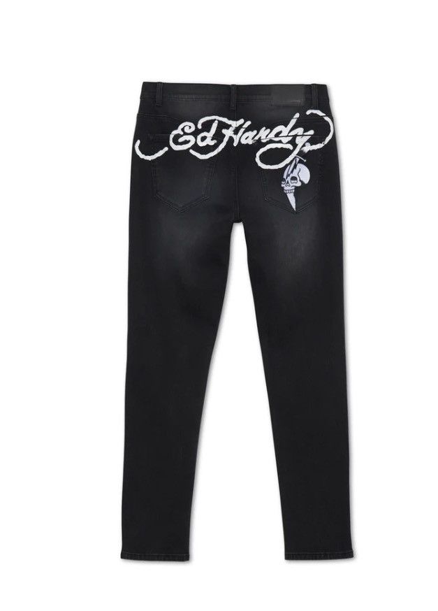 Ed Hardy DAGGER SKULL GRAPHIC SLIM SKINNY STRAIGHT JEAN Size US 42 / EU 58 - 1 Thumbnail